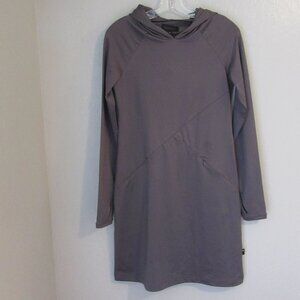 BetaBrand Gray Long Sleeve Bodycon Hoodie Small Pockets Dress-Flaws